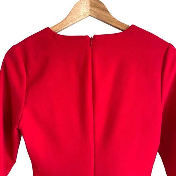 Likley Scarlet Red Bedford 3/4 Sleeve Sheath Dress Size 8 - Picture 7 of 9